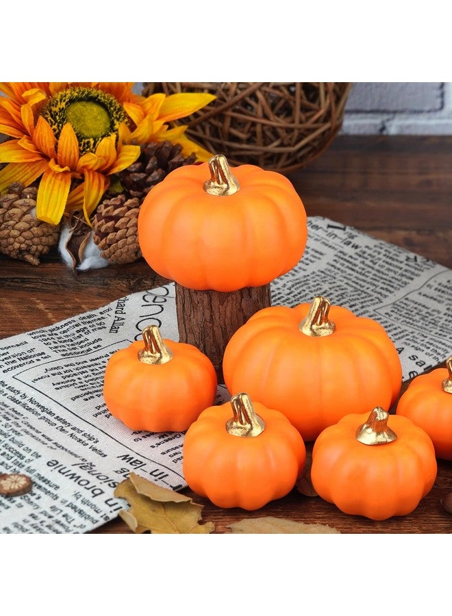 Artmag Artificial Pumpkins Bulk 12Pcs Assorted Sizes Harvest Lifelike Pumpkin Fake Foam Pumpkin for Fall Autumn Halloween Home Party Thanksgiving Party Holiday Decor Orange - Image 2