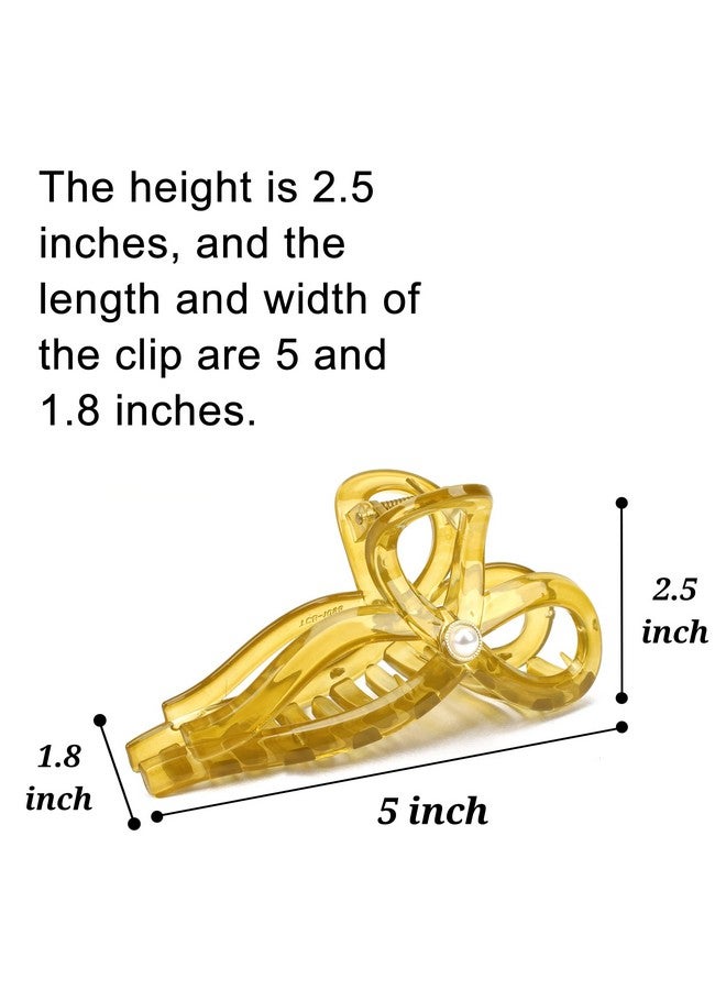 NAISIER Big Hair Claw Clips Large Butterfly Hair Clips For Women 5.1"Hair Clips For Thick Hair Jelly Clip Banana Claw Clips Non-Slip Larger Size Hair Accessories For Girls.3 Pcs 