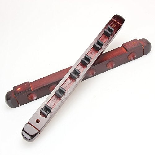 MOOCY حامل عصي البلياردو MOOCY، مثبت على الحائط 6 عصي بلياردو - ملحقات عصي بلياردو من الخشب الصلب الفاخر - Image 4