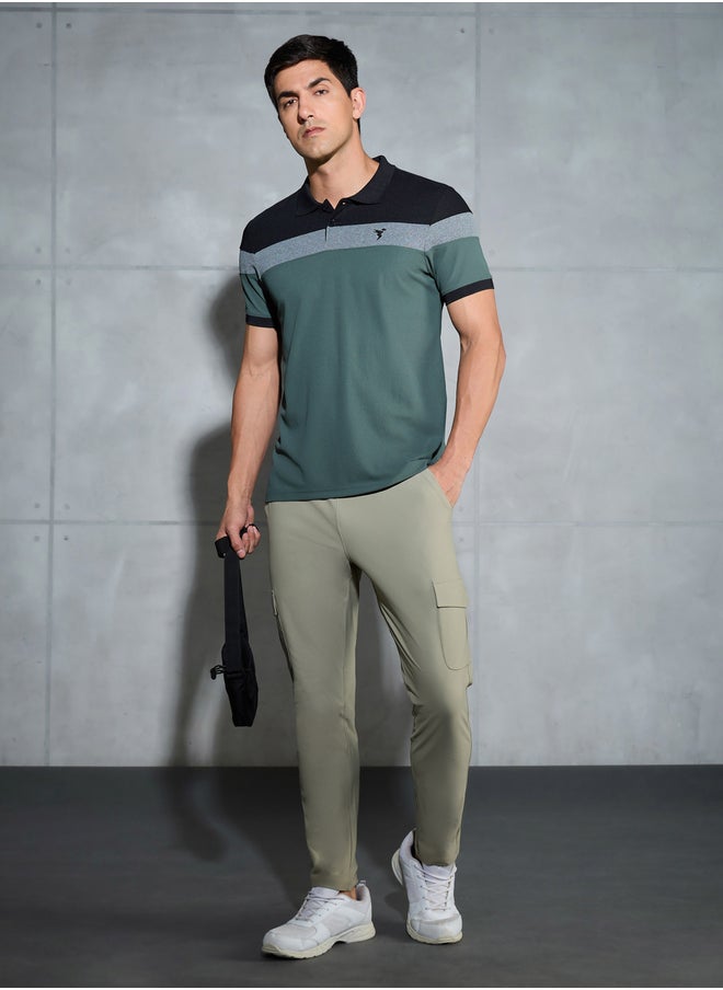 Technosport Color Block Short Sleeve Pique Slim Fit Polo T-Shirt  - Image 5