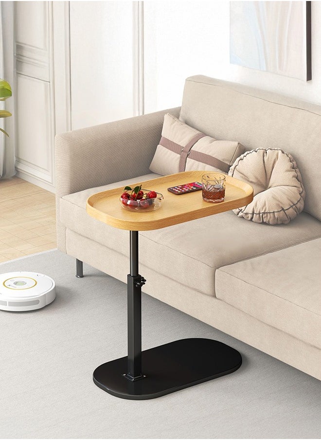 XiuWoo C Shaped Side Table Adjustable Height, 360°Swivel C Shaped End Table, Couch Side Tables That Slide Under, Small Coffee C Table End Table for Sofa Bed Bathtub, Rotating Elevate Tabletop (Beige)  - Image 1