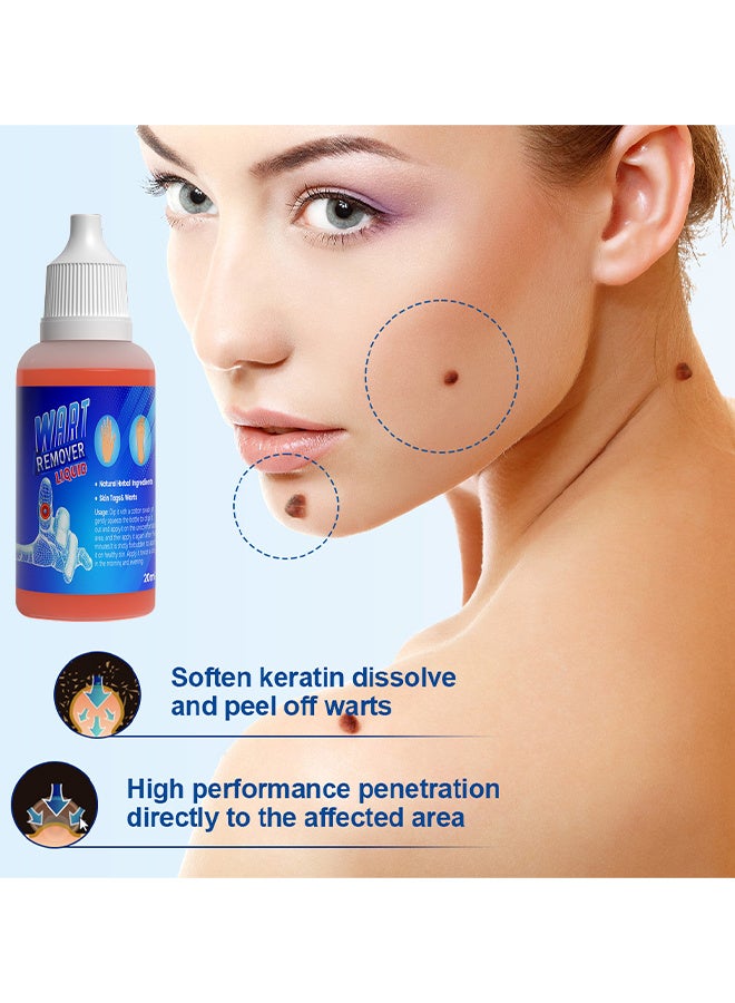 Sumifun Wart Remover Liquid, Maximum Strength Salicylic Acid Wart Liquid, One Step Invisible Wart Remover Strips, Fast-Acting Wart Liquid Freeze Off for Warts, Plantar Wart, Common Wart, Flat Wart 20ML - Image 4