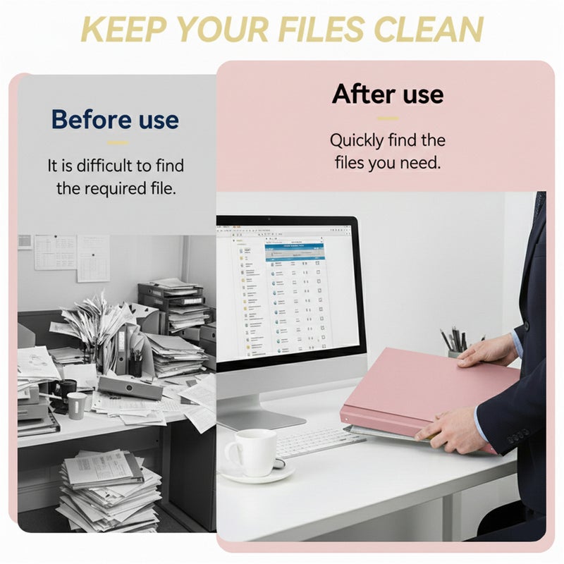 Document Organizer Folio with 12 Pockets Envelopes in Case I Go Missing Binder Important FileOrganizer Comes Labels Sticker for Bills Checks Birth Certificates Estate Planning etc Home School Office,Pink And Sticker,Thicken - Image 3