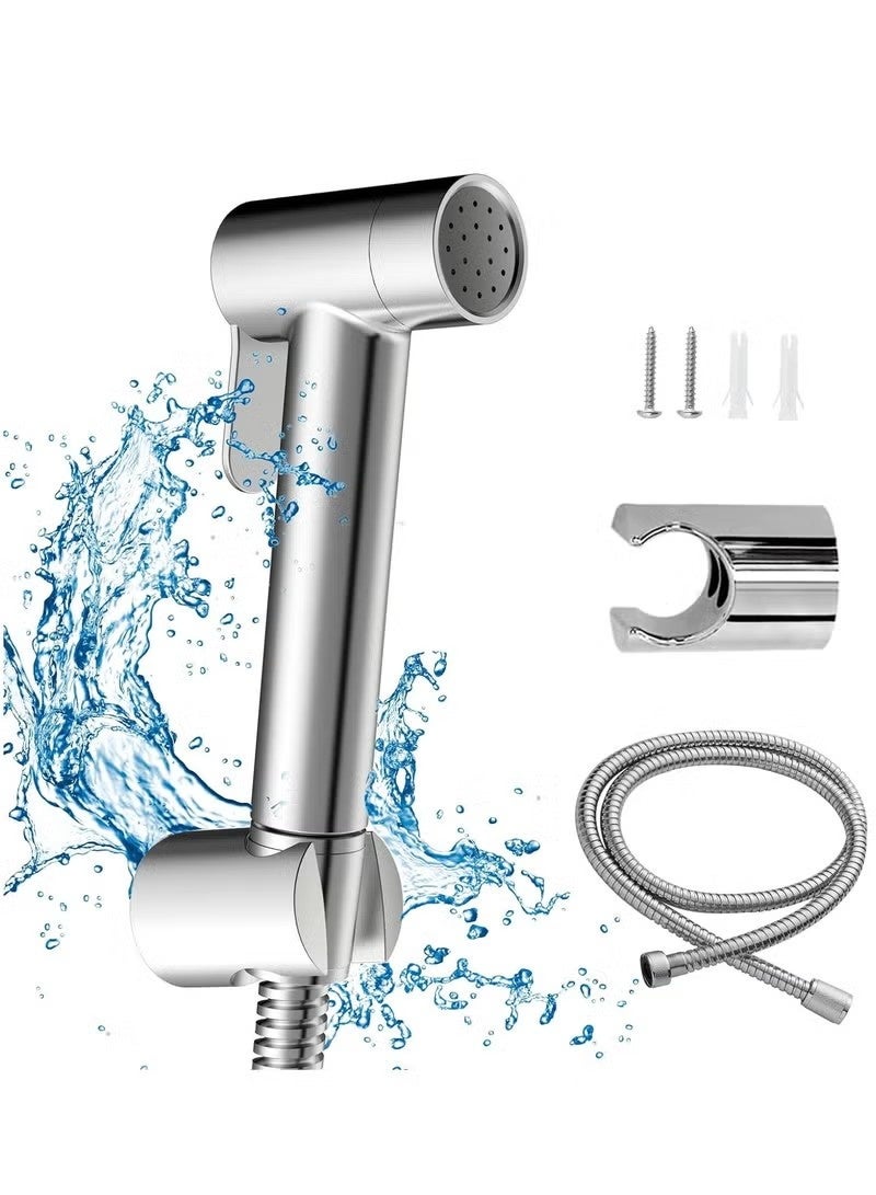 Beauenty Bidet Shattaf Set, Copper Alloy Bidet Sprayer for Toilet with 47 inch Bidet Hose and Holder for Muslim Shower and Personal Hygiene - Image 1