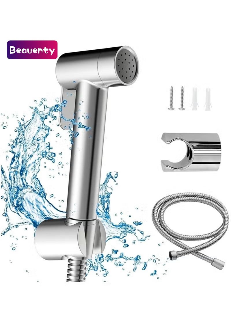 Beauenty Bidet Shattaf Set, Copper Alloy Bidet Sprayer for Toilet with 47 inch Bidet Hose and Holder for Muslim Shower and Personal Hygiene - Image 1