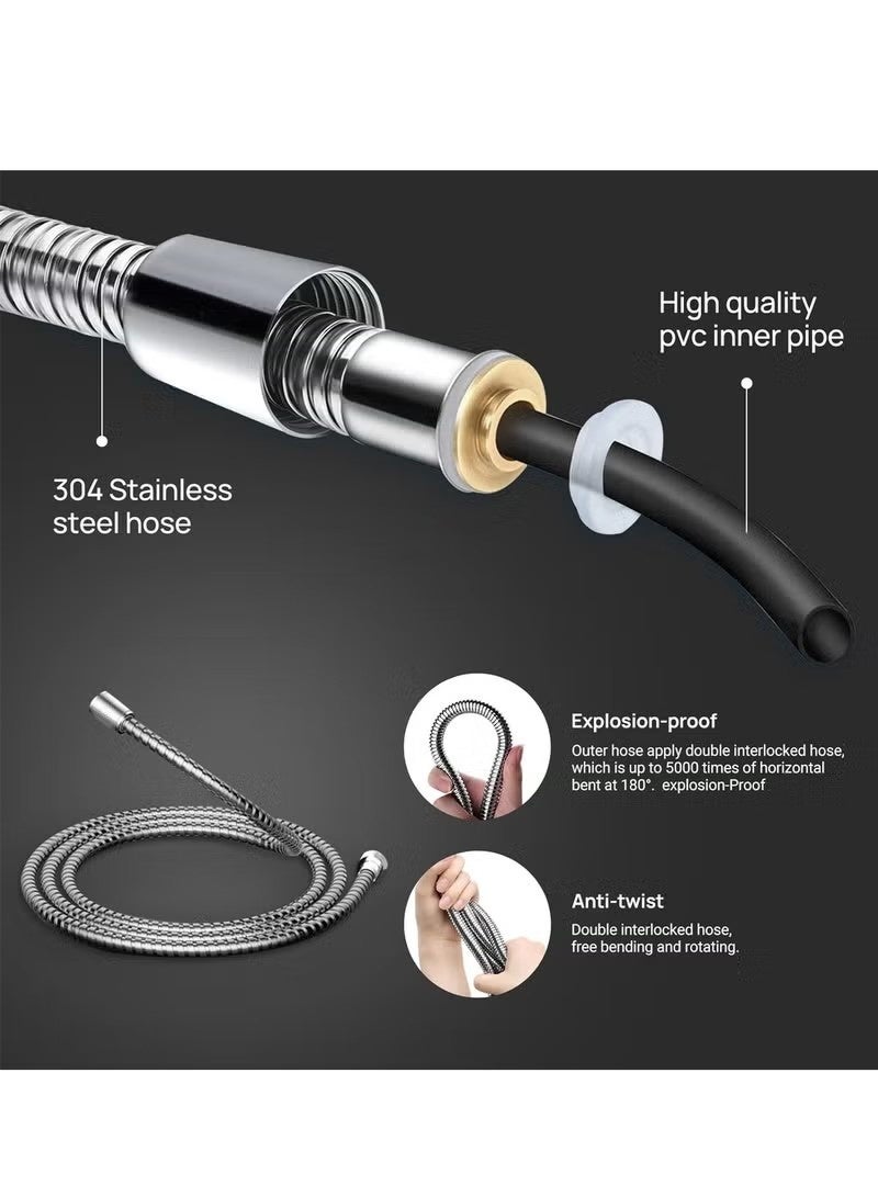 Beauenty Bidet Shattaf Set, Copper Alloy Bidet Sprayer for Toilet with 47 inch Bidet Hose and Holder for Muslim Shower and Personal Hygiene - Image 2