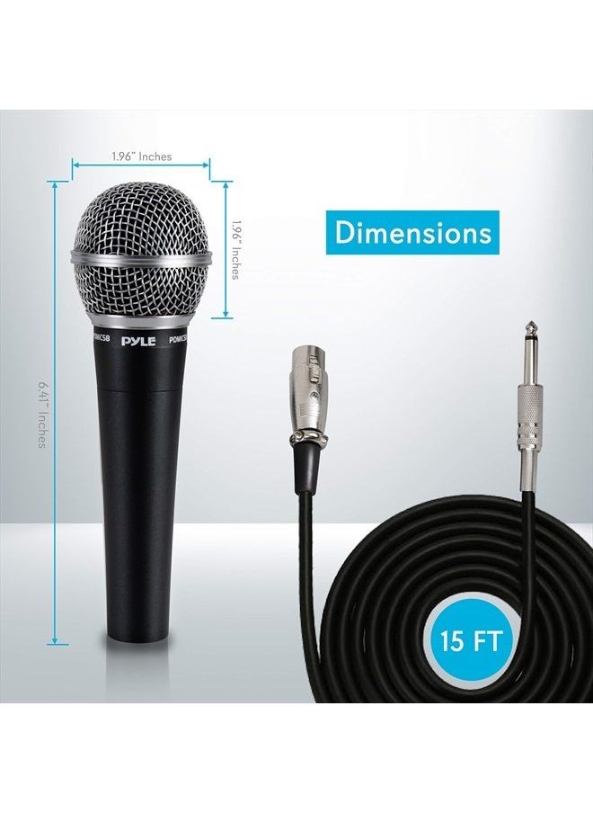 Pyle - Pro Includes 15ft XLR Cable to 1/4'' Audio Connection, Connector, Black, 10.10in. x 5.00in. x 3.30in. (PDMIC58) - Image 1