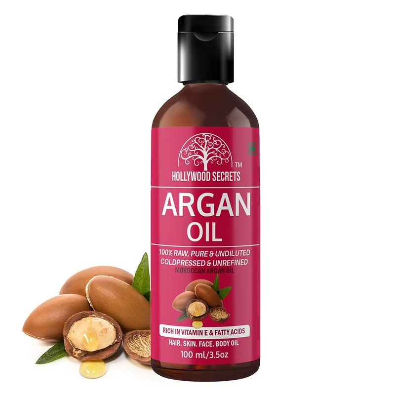 Hollywood Secrets Organic Morrocan Argan Oil Cold Pressed Carrier Oil Face Hair 100 ml - Image 1