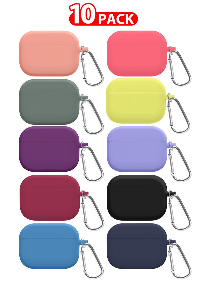 CATANES - 10 Pack Shockproof Case For Airpod Pro Silicone Protective Case Shockproof Case Ultra Slim Cover with Keychain Carabiner Multicolour - Image 1