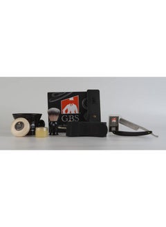 G.B.S Men'S Shaving Set Deluxe Straight Razor 68In Carbon Steel Razor Shaving Mug Synthetic Bristles Brush Shaving Soap Razor Case Alum Block And Strop  - Image 2