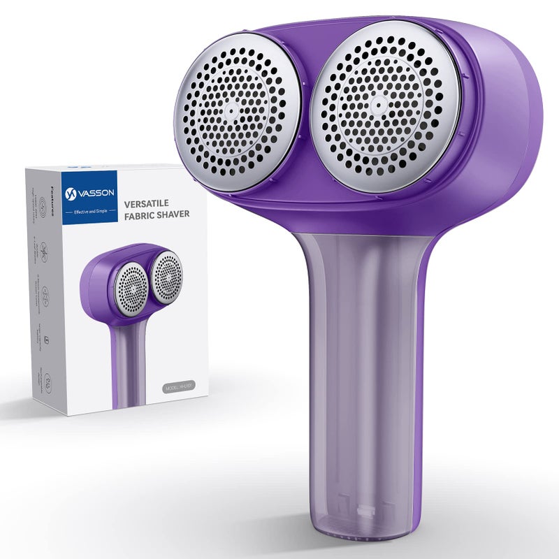 VASSON VASSON Fabric Shaver Electric Lint Remover Rechargeable Lint Shaver Sweater Shavers to Remove Pilling Large Fuzz Remover for Clothes Couch Furniture Purple