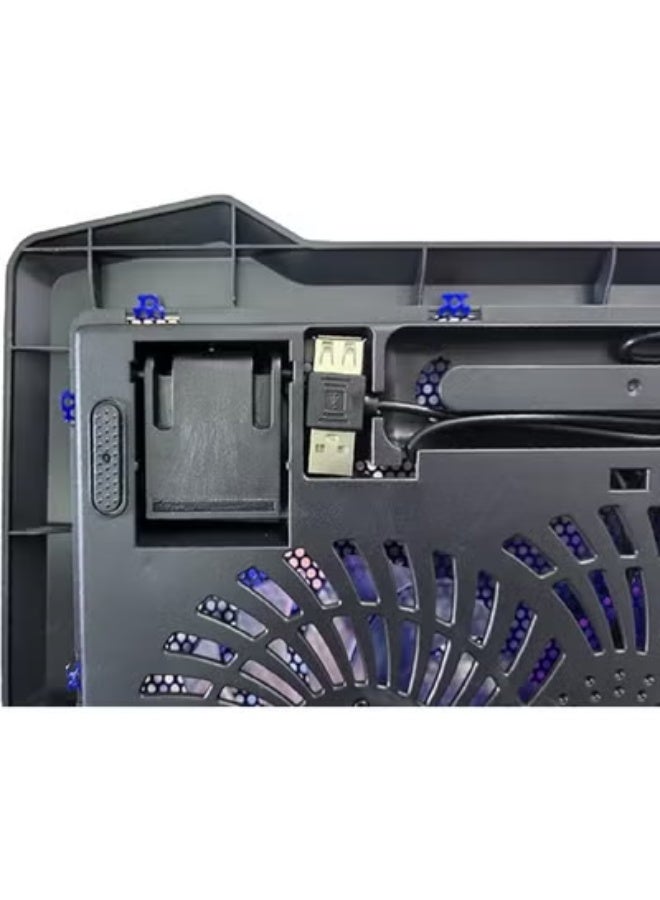 مروحة تبريد لاب توب قابلة للطي - قاعدة تبريد قوية بإضاءة خلفية - تصميم عملي ومريح للعين مثالي للاستخدام اليومي وحماية الجهاز من السخونة - Image 2