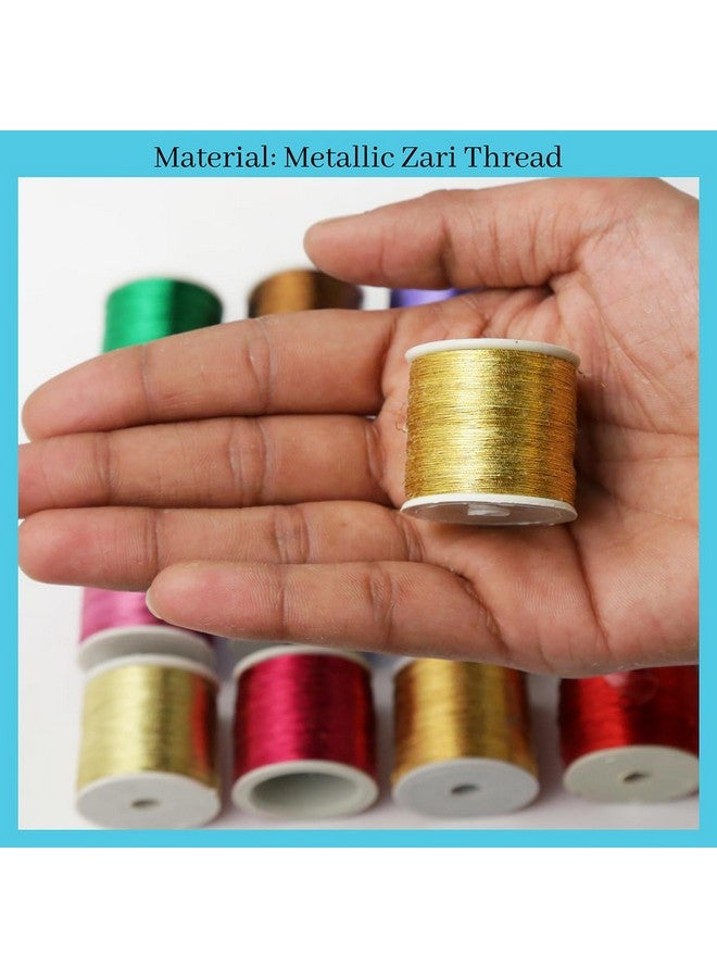 Embroiderymaterial Combo Metallic Zari Thread for Embroidery, Sewing and Jewelry Making, Multicolor | 20 Rolls (Thickness 0.1MM/Length 85Meters) - Image 2