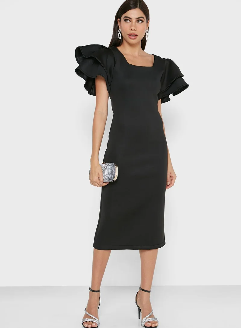 Ella Limited Edition Wide Frill Sleeve Dress