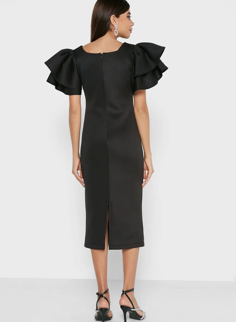 Ella Limited Edition Wide Frill Sleeve Dress