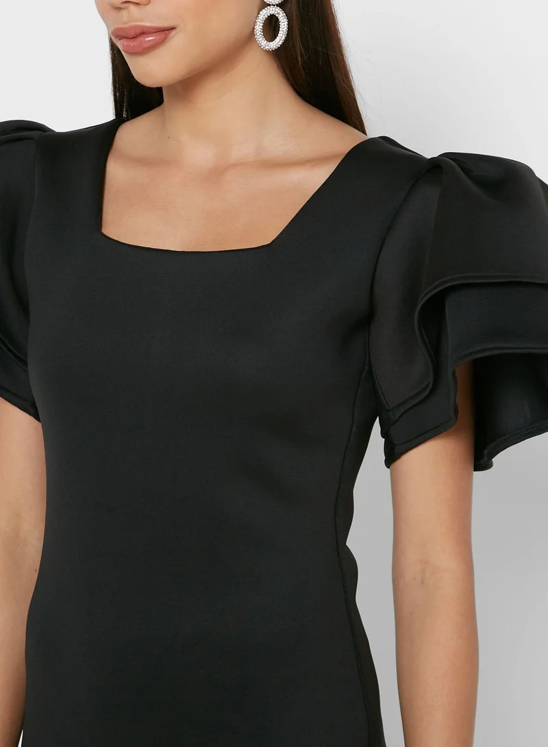 Ella Limited Edition Wide Frill Sleeve Dress