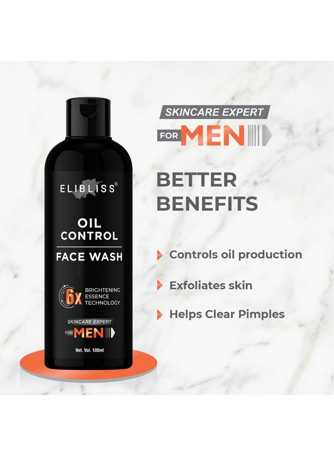 Elibliss Oil Control Face Wash for Men 6X Brightening Essence Technology Deep Cleansing for Oily Skin Skincare Expert Formula - Image 4