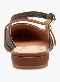 Celeste Women's Monogram Print Slingback Shoes with Buckle Closure  - Image 5