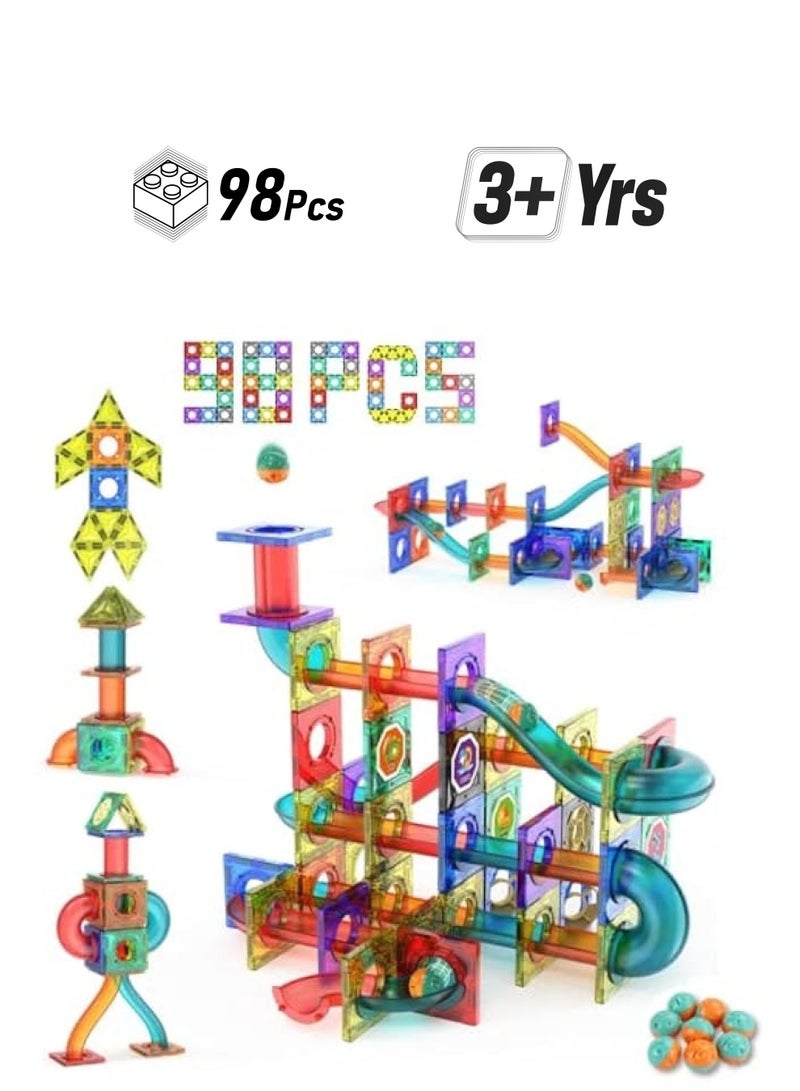 DURKU Magnetic Marble Run Building Set - STEM Educational Toy for Kids 3-5 Years Old - Image 1