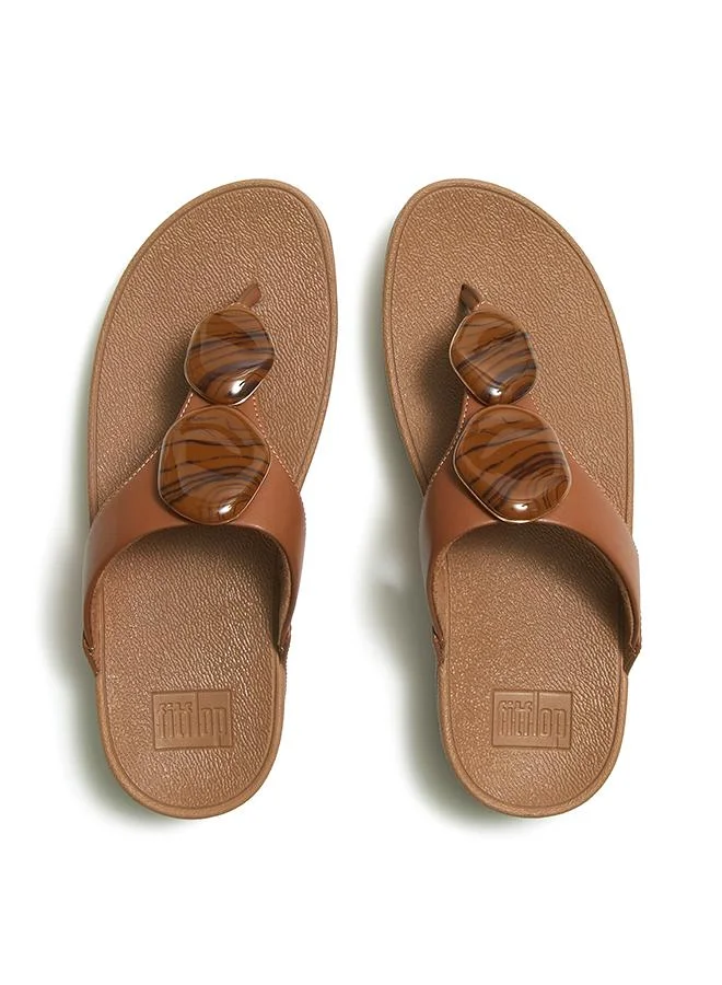 فيت فلوب LULU MARBLED-STONE TOE-POST SANDALS
