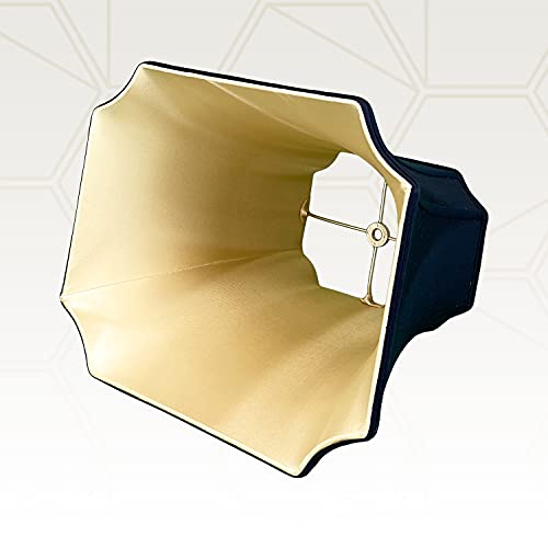 Royal Designs Inc Royal Designs Rectangle Inverted Cut Corner Lamp Shade, Black, (4.25 x 6)"" x (8 x 11)"" x 8.75""" (BS-712-11BLK) - Image 4