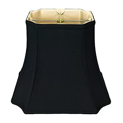 Royal Designs Inc Royal Designs Rectangle Inverted Cut Corner Lamp Shade, Black, (4.25 x 6)"" x (8 x 11)"" x 8.75""" (BS-712-11BLK) - Image 1