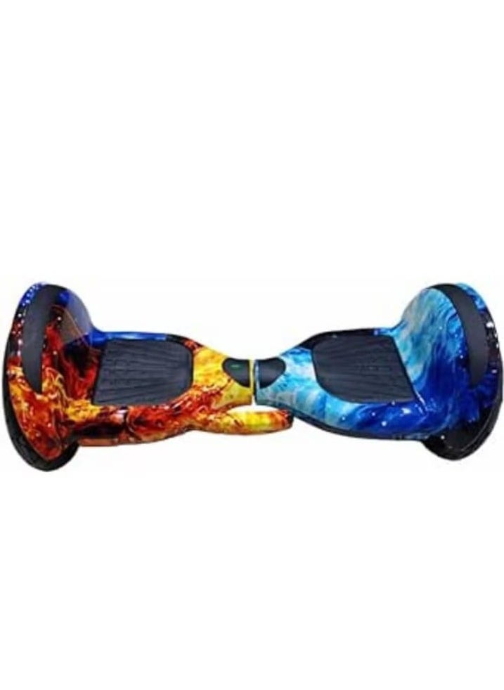 Generic - 10-Inch Hoverboard, Bluetooth Speaker, Dual Powerful Motors, LED Lights, Self-Balancing Electric Scooter, Smart Balance Board (Flame Design). - Image 1