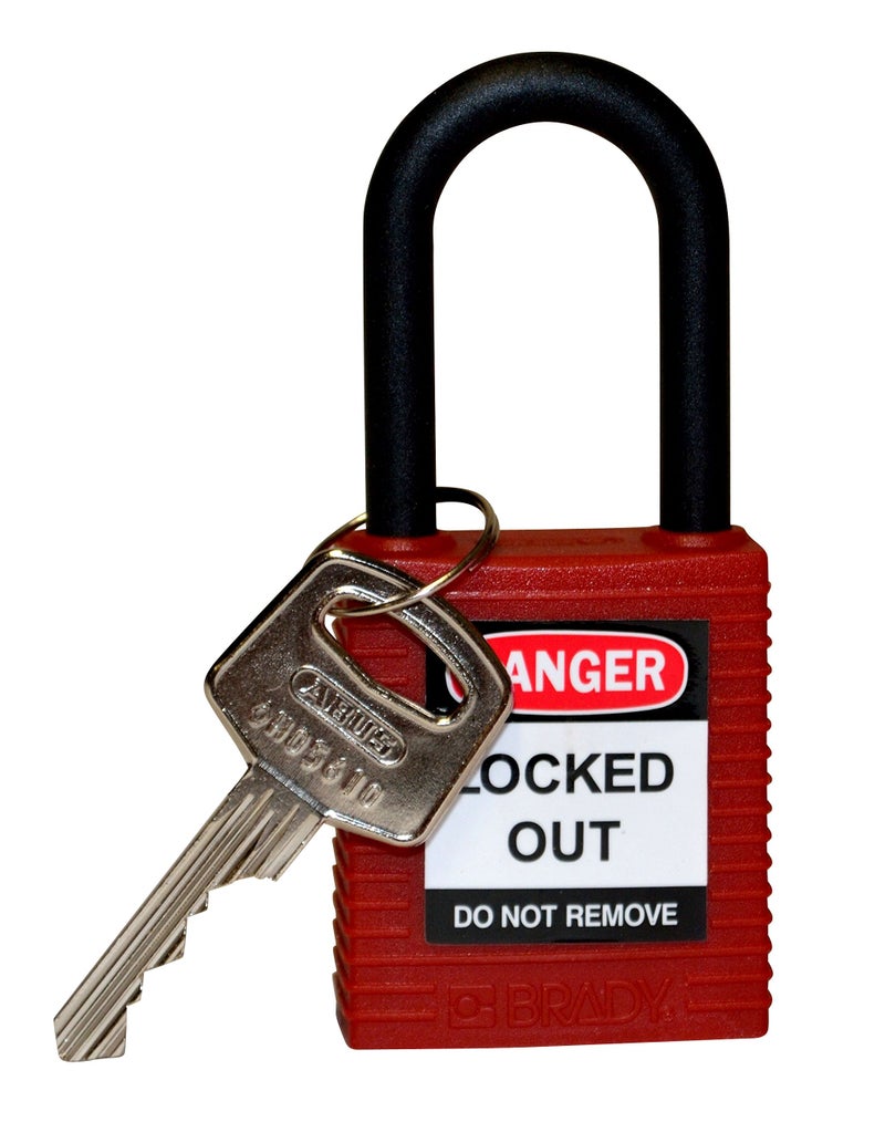 Brady Lockout Padlock, KD, Red, 1/4In Shackle Dia - Image 5