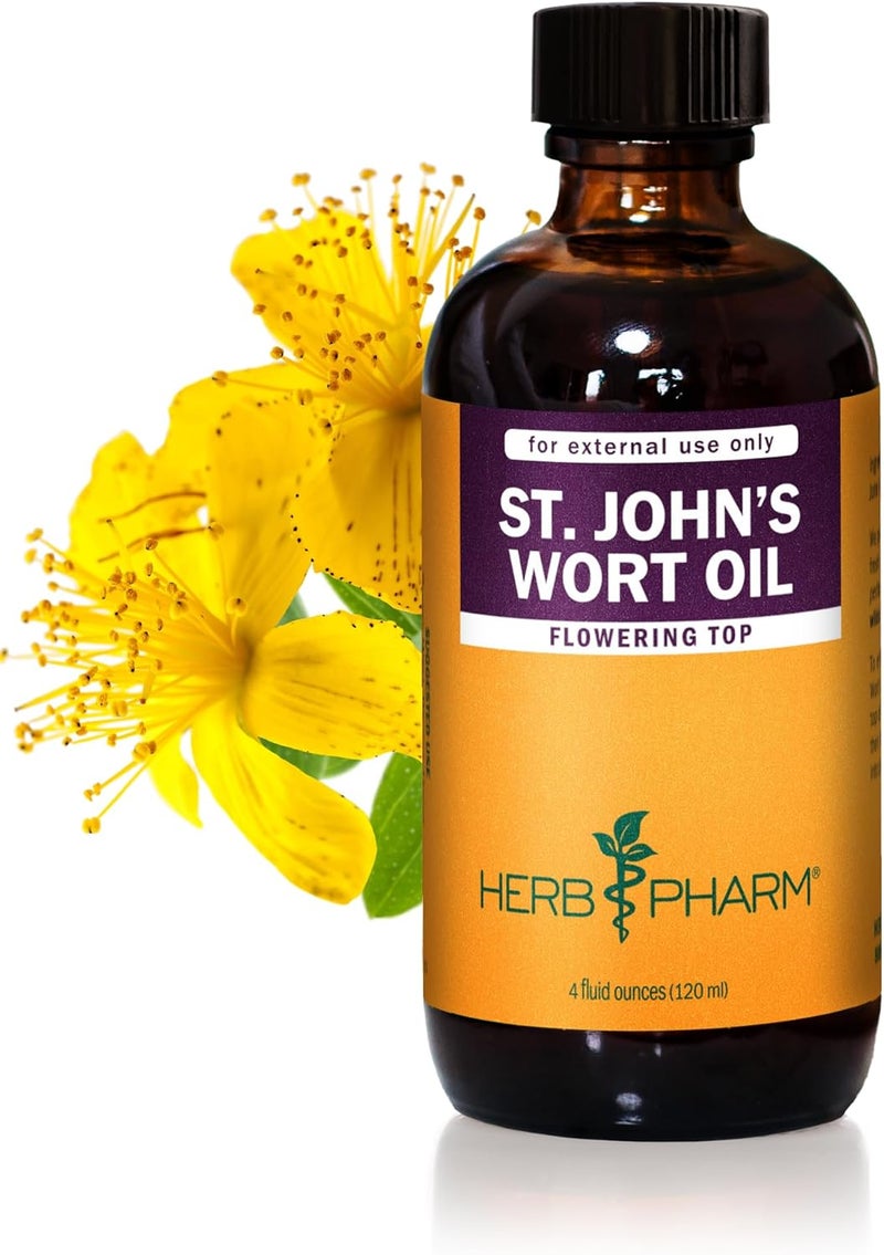 Herb Pharm St. John's Wort Topical Oil - 4 Ounce Bottle for External Use - Image 1