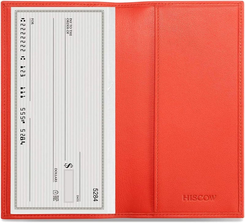 HISCOW Minimalist Checkbook Cover - Full Grain Leather - Image 1