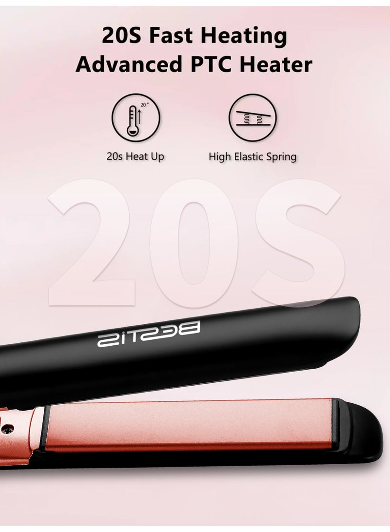 BESTIS Hair Straightener and Curler 2 in 1, Professional Vibrating Hair Straightener with Anti-Iron Silicone for Less Frizz, Shinier & Smoother Hair - Image 5