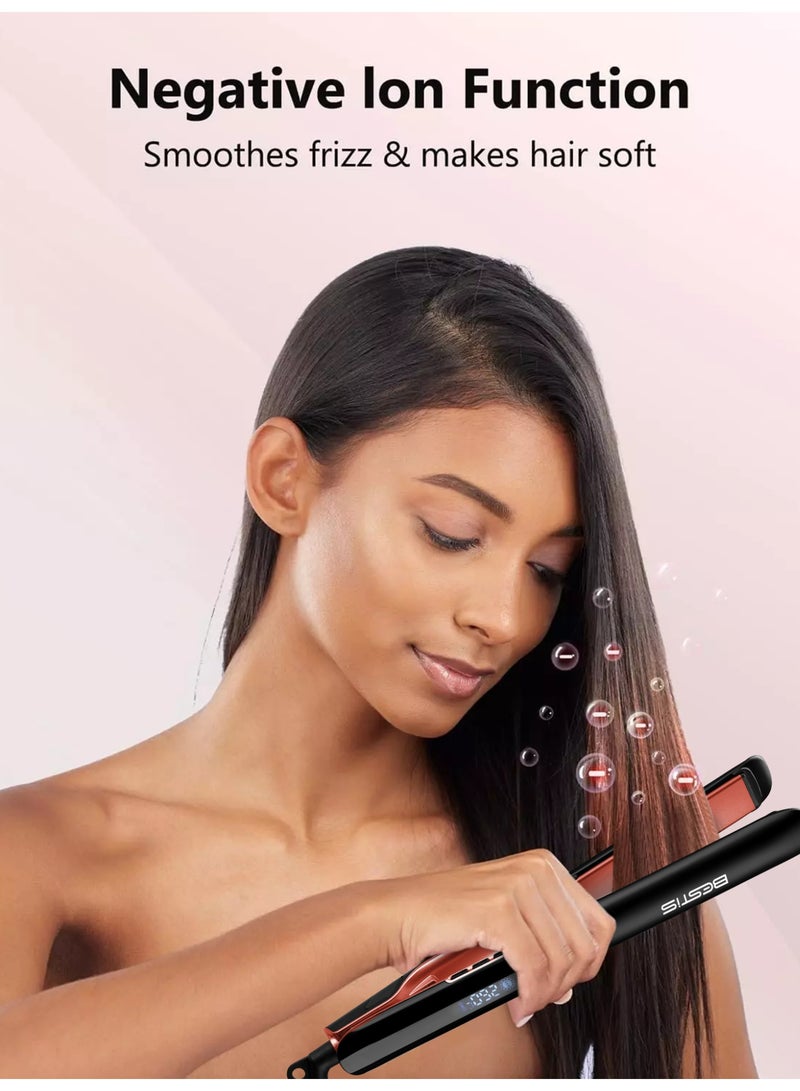 BESTIS Hair Straightener and Curler 2 in 1, Professional Vibrating Hair Straightener with Anti-Iron Silicone for Less Frizz, Shinier & Smoother Hair - Image 2