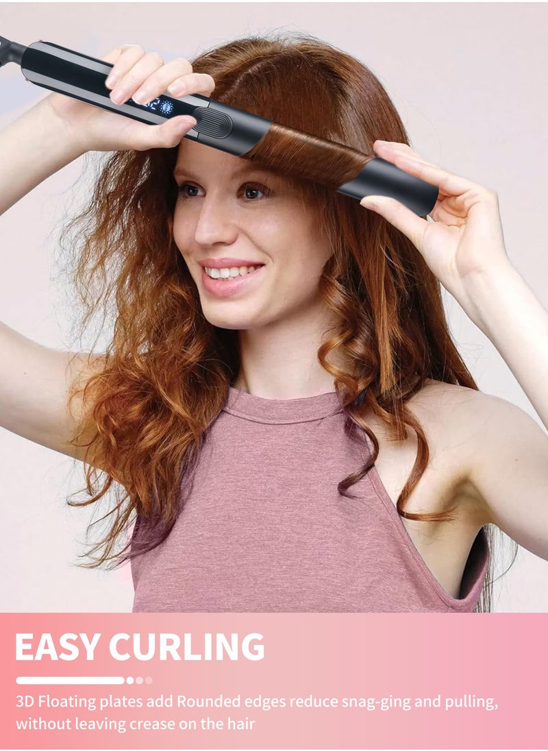 BESTIS - Hair Straightener and Curler 2 in 1, Professional Vibrating Hair Straightener with Anti-Iron Silicone for Less Frizz, Shinier & Smoother Hair - Image 1