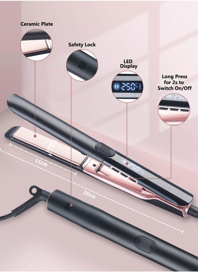 BESTIS - Hair Straightener and Curler 2 in 1, Professional Vibrating Hair Straightener with Anti-Iron Silicone for Less Frizz, Shinier & Smoother Hair - Image 1