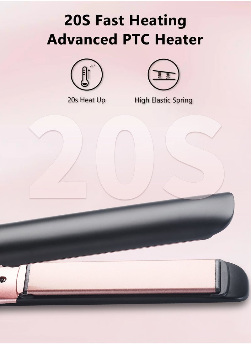 BESTIS - Hair Straightener and Curler 2 in 1, Professional Vibrating Hair Straightener with Anti-Iron Silicone for Less Frizz, Shinier & Smoother Hair - Image 1