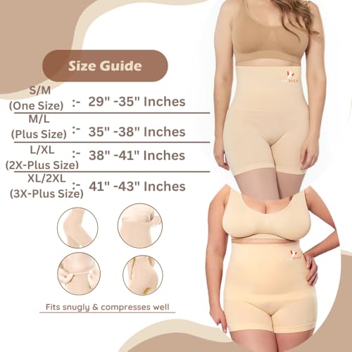 FIT PICK Tummy Tucker Women Shapewear for Women Tummy Control High Waist Body Shapewear with Anti Rolling Comfortable, Breathable Seamless Body Shaper (Small-Medium) Beige - Image 3
