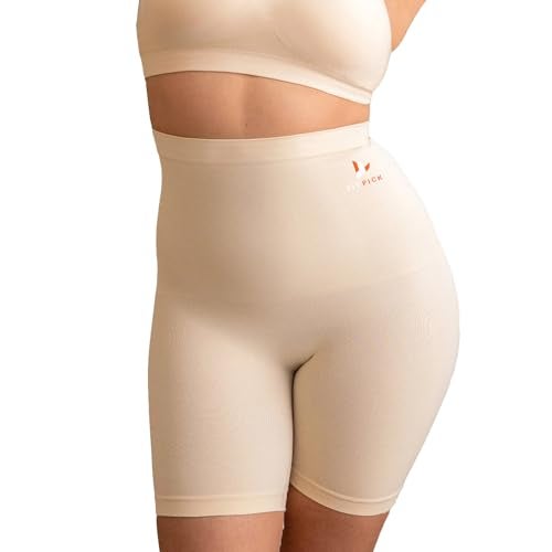 FIT PICK Tummy Tucker Women Shapewear for Women Tummy Control High Waist Body Shapewear with Anti Rolling Comfortable, Breathable Seamless Body Shaper (Small-Medium) Beige - Image 1