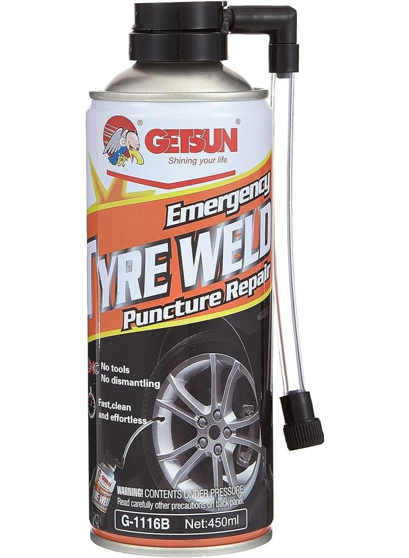 Getsun emergency tyre weld puncture repair 450 ml G-1116B - Image 1