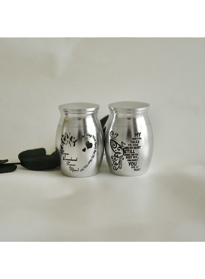 DAIFFUNE Small Urns for Ashes - Set of 4 1.57 Inch High Aluminium Mini Urns, Cremation Urns for Human/Pet Ashes Ashes Holder Small Keepsake urns for Family & Loved Ones-My Mind Still Talks to You - Image 4