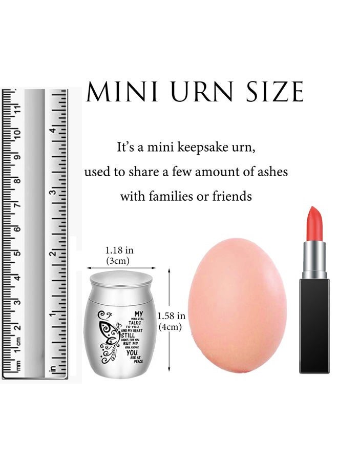 DAIFFUNE Small Urns for Ashes - Set of 4 1.57 Inch High Aluminium Mini Urns, Cremation Urns for Human/Pet Ashes Ashes Holder Small Keepsake urns for Family & Loved Ones-My Mind Still Talks to You - Image 5