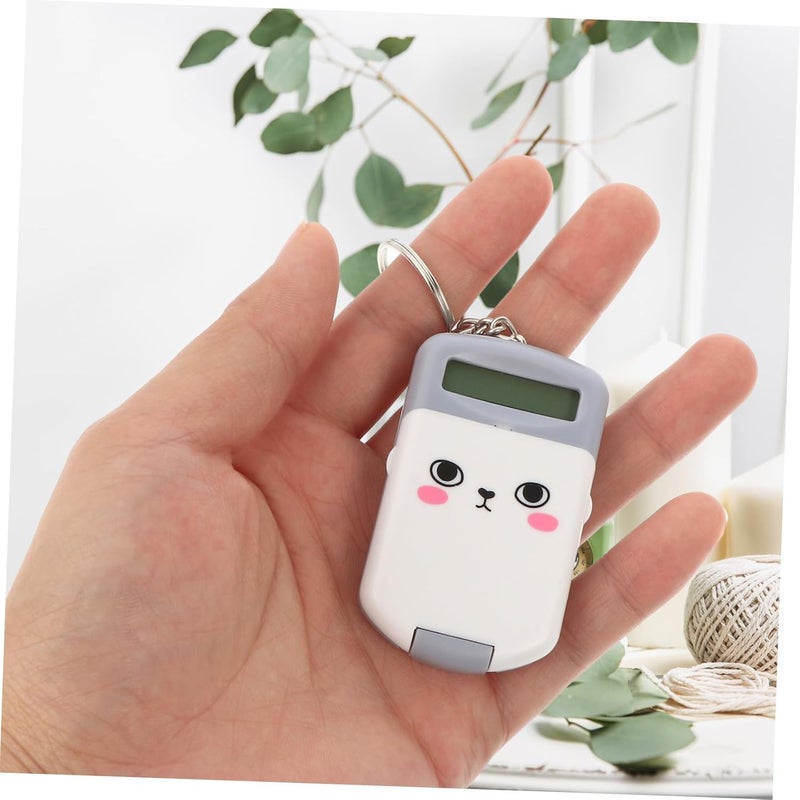 DOITOOL 2pcs Mini Portable Calculator for Students with LCD Display Lightweight Cartoon Design Electronic Desktop Calculator for Office and School Use Grey - Image 4