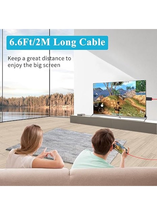 Generic - Lightning to HDMI Cable for iPhone iPad to TV/Projector/Monitor, Apple MFi Certified 1080P AV Adapter with USB Charging, 2m Screen Sync Converter Cord - Image 1