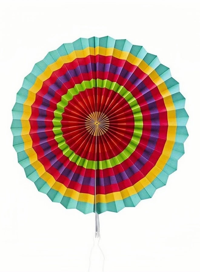 6 Piece Summer Shell Paper Fan Decoration - Image 2