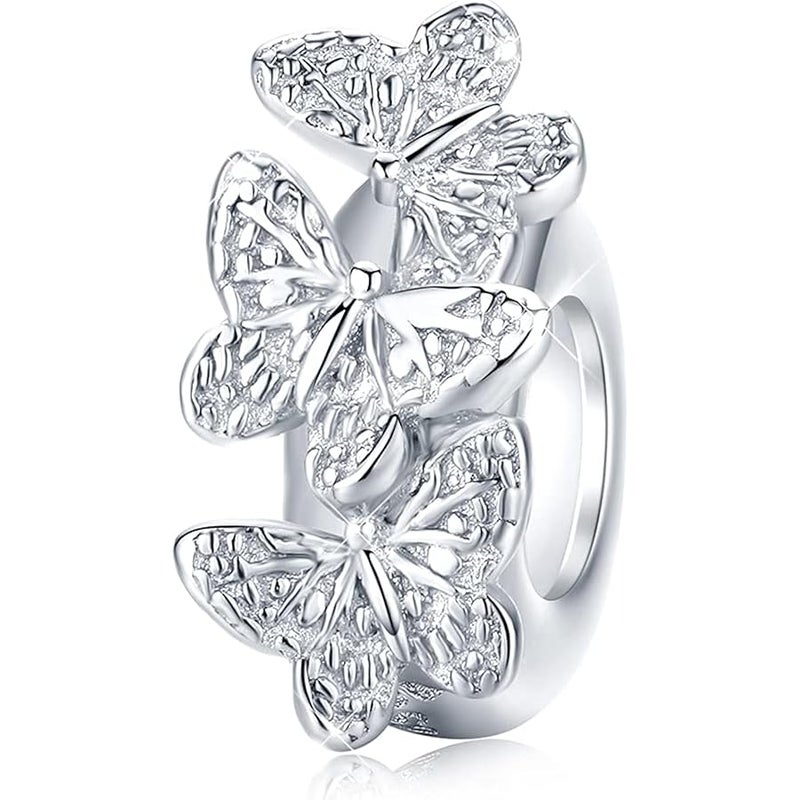 بايساير BISAER 925 Sterling Silver Stopper Beads Spacers Charms for Bracelets Stoppers - Image 1