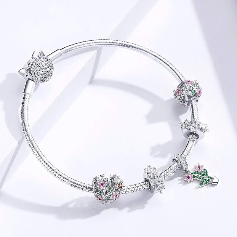 بايساير BISAER 925 Sterling Silver Stopper Beads Spacers Charms for Bracelets Stoppers - Image 4