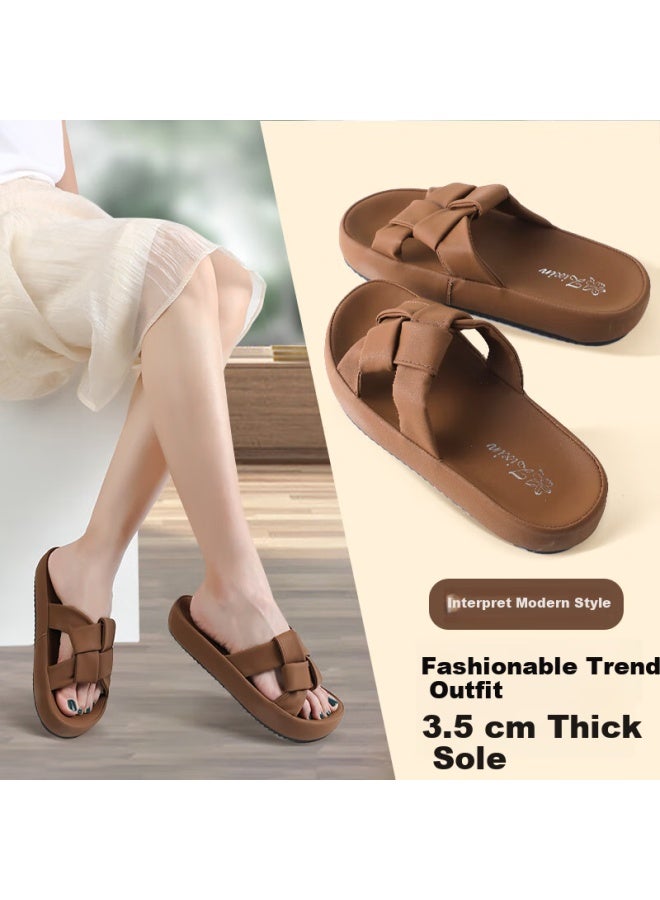 Footoppo Women's Summer Slippers Outdoor Wear Non-slip Indoor Home Thick Sole Fashion Cute Sandals Summer - Image 1