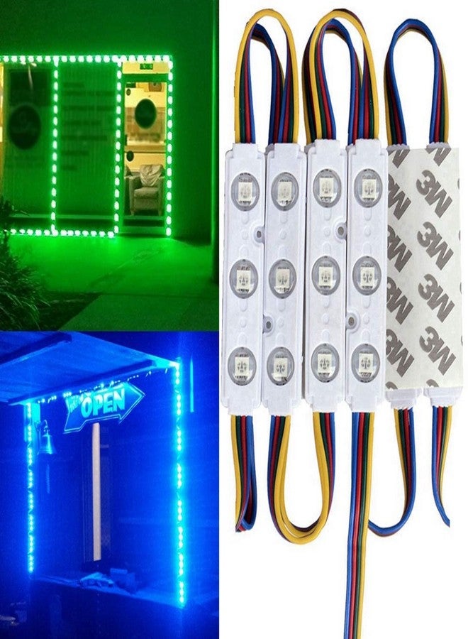 VIPMOON LED Storefront Lights,100pcs/300LED RGB 5050 Waterproof Injection Module Light LED Storefront Decorative Colorful Lights for Outdoor/Indoor Letter Window Signage Advertising Strip Lighting - Image 2
