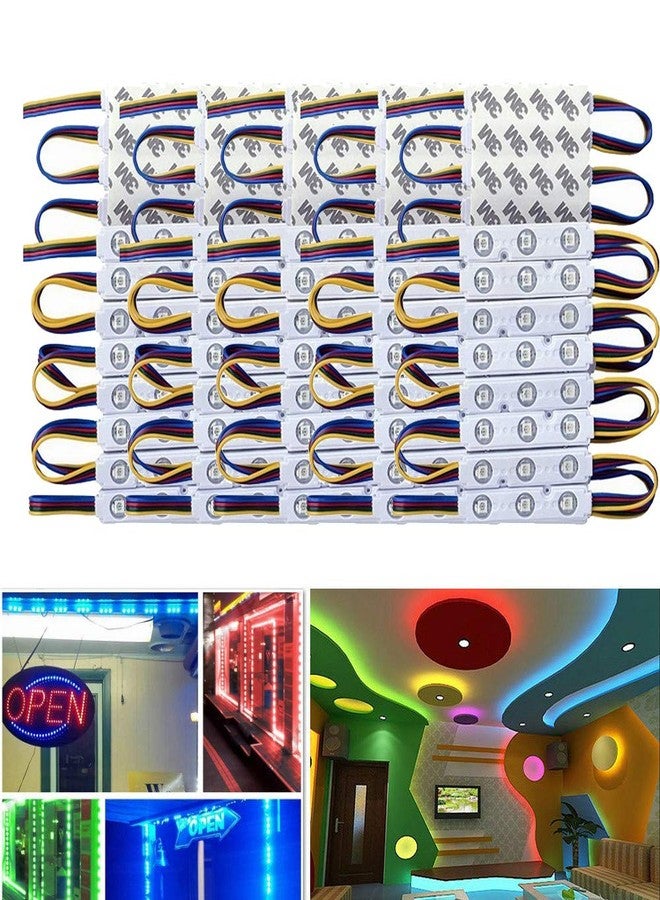 VIPMOON LED Storefront Lights,100pcs/300LED RGB 5050 Waterproof Injection Module Light LED Storefront Decorative Colorful Lights for Outdoor/Indoor Letter Window Signage Advertising Strip Lighting - Image 1
