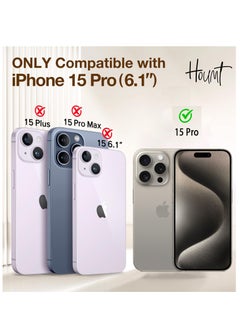 Houmt iPhone 15 Pro Case Silicone with 1X Camera Protector+ 1X Screen Protector Compatible with iPhone 15 Pro Cover Liquid Soft Silicone Inside Microfiber Lining Slim Thin Protective Case Cover  - Image 2