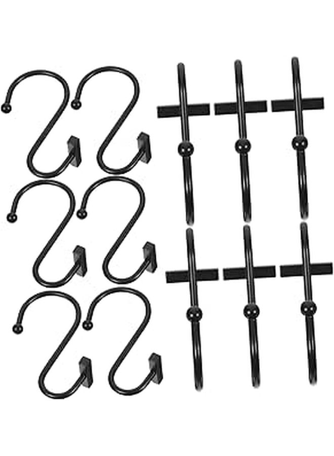 12Pcs Stainless Steel Shower Curtain Hooks Decorative Hangers For Bathroom Window Curtains Easy Installation - Image 1